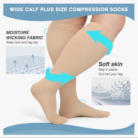 Akso Medicos Plus Size Compression Socks, 20-30 mmHg Compression Socks Women 2XL - Picture 1 of 10